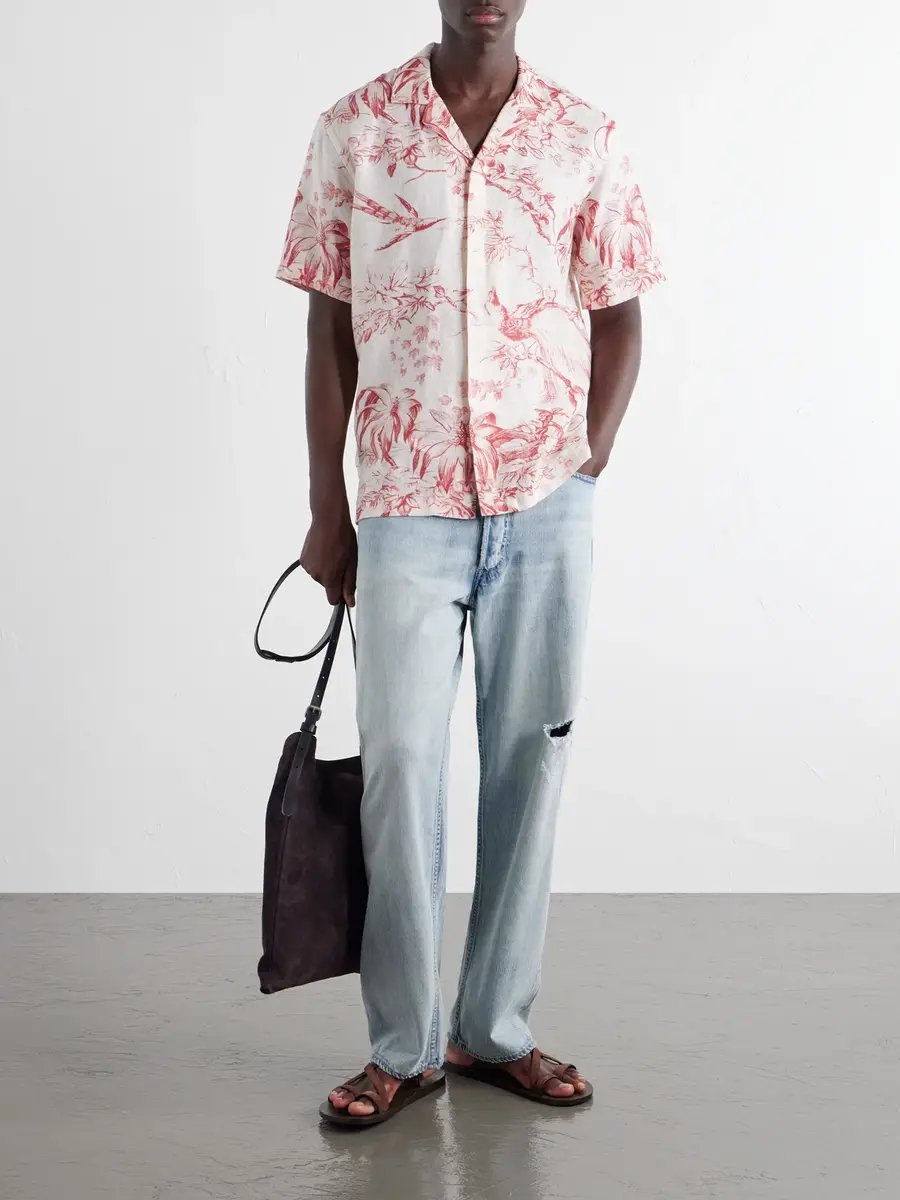 Orlebar Brown Maitan Camp-Collar Printed Linen Shirt - Men | Thumbnail 2 Orlebar Brown Maitan Camp-Collar Printed Linen Shirt - Men | Thumbnail 2