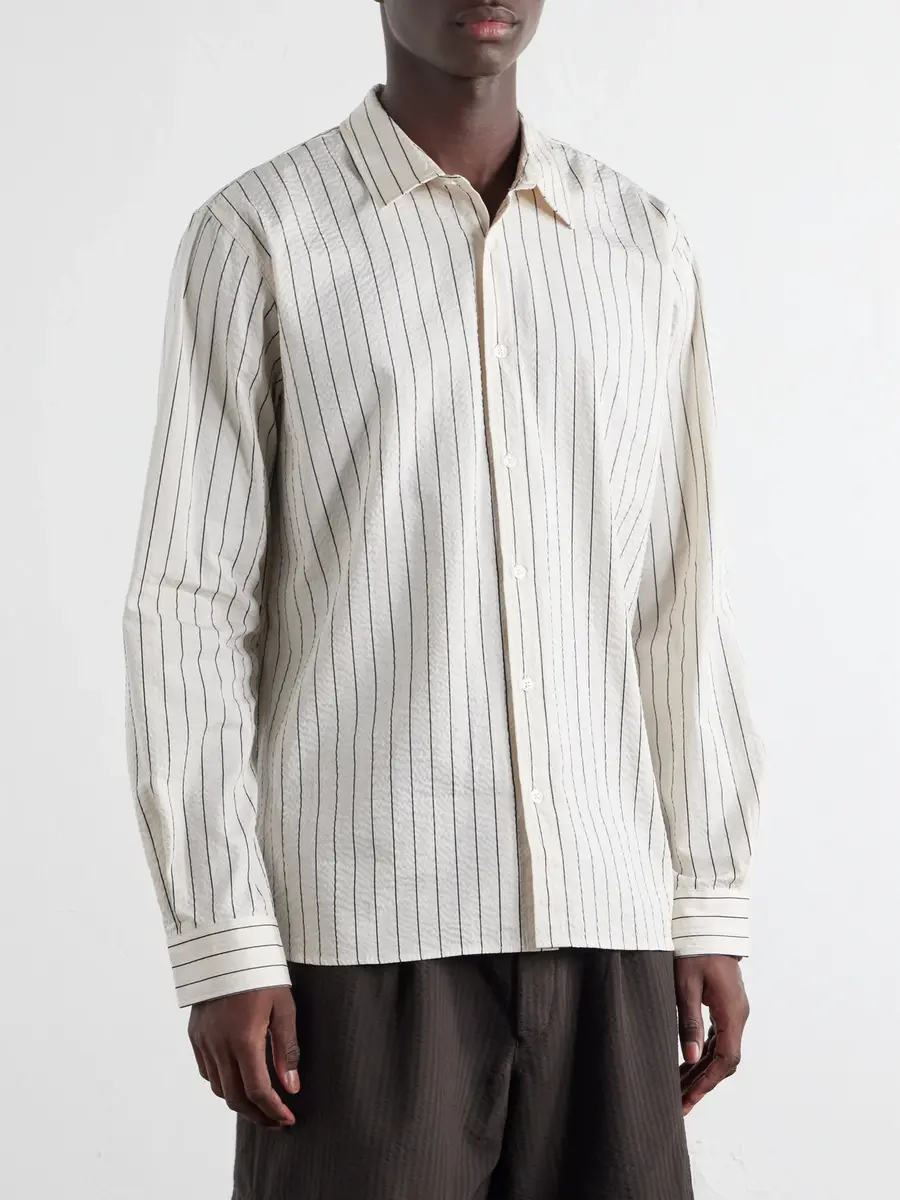 Orlebar Brown Justin Striped Cotton-Seersucker Shirt - Men | Thumbnail 3 Orlebar Brown Justin Striped Cotton-Seersucker Shirt - Men | Thumbnail 3