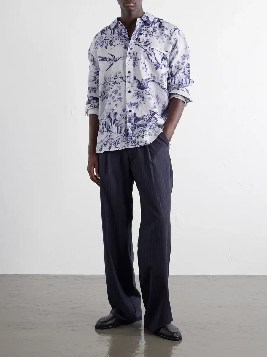 Orlebar Brown Grasmoor Printed Linen Shirt - Men | Thumbnail 2