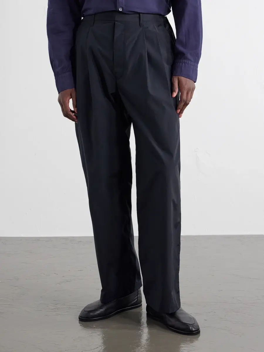 ssstein Wide-Leg Cotton-Blend Pleated Satin Trousers - Men | Thumbnail 3 ssstein Wide-Leg Cotton-Blend Pleated Satin Trousers - Men | Thumbnail 3