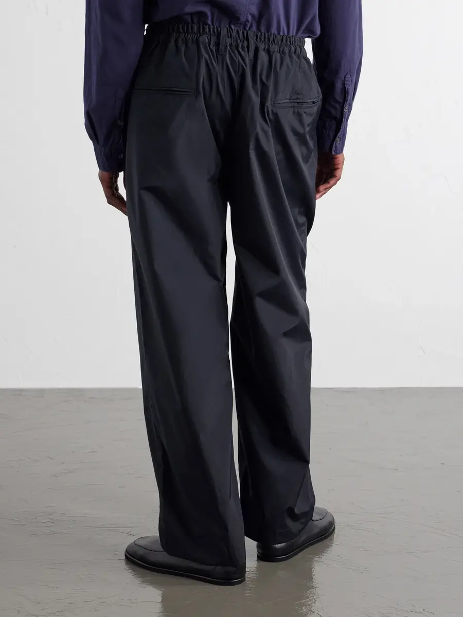 ssstein Wide-Leg Cotton-Blend Pleated Satin Trousers - Men | Thumbnail 4 ssstein Wide-Leg Cotton-Blend Pleated Satin Trousers - Men | Thumbnail 4