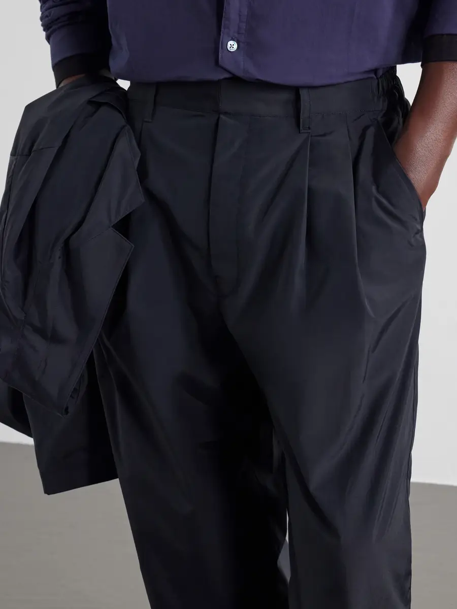 ssstein Wide-Leg Cotton-Blend Pleated Satin Trousers - Men | Thumbnail 5 ssstein Wide-Leg Cotton-Blend Pleated Satin Trousers - Men | Thumbnail 5