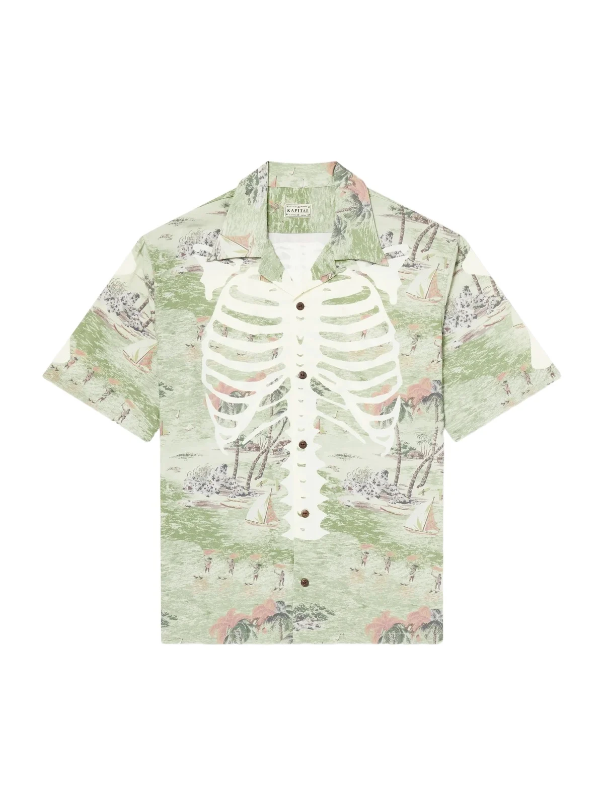 KAPITAL Aloha Convertible-Collar Printed Woven Shirt - Men