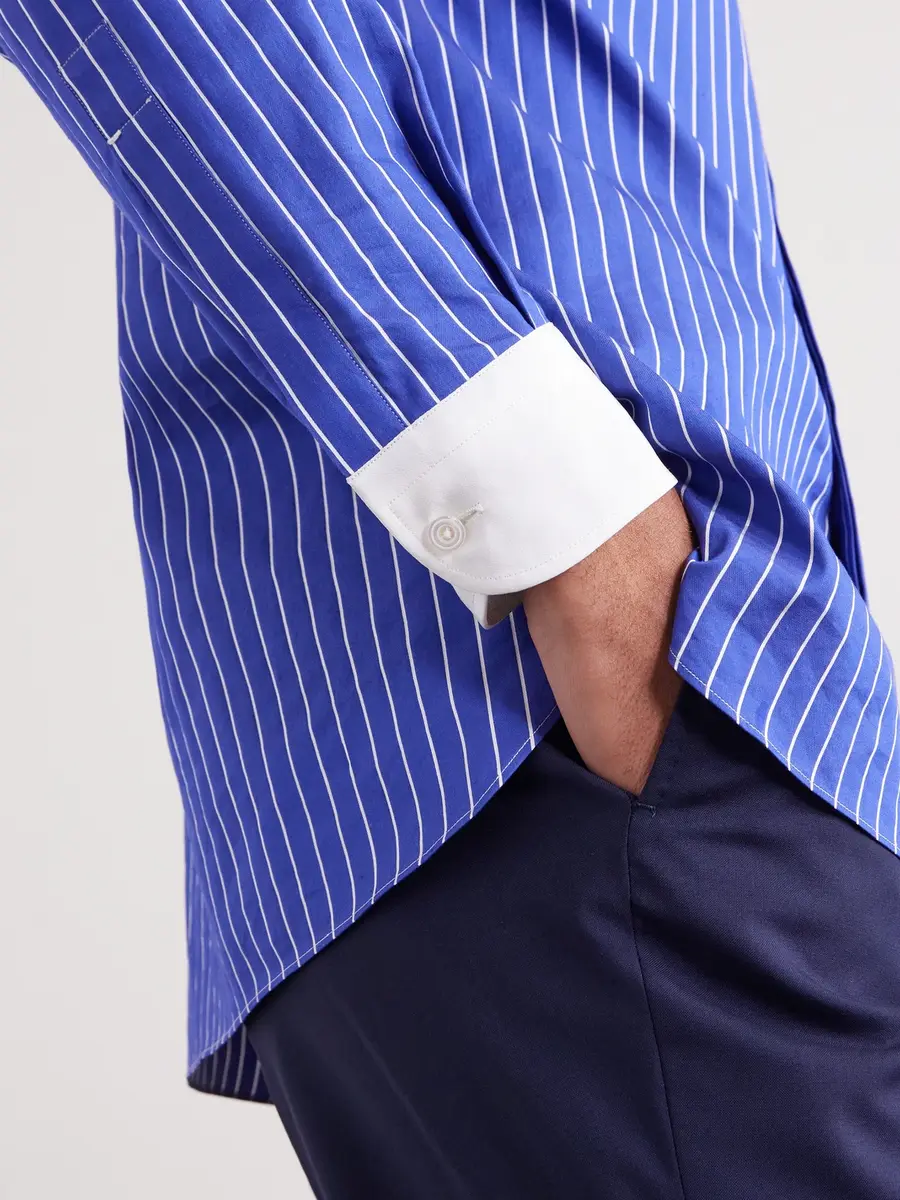 Tom Ford Classic-Collar Pinstriped Silk Shirt - Men | Thumbnail 5 Tom Ford Classic-Collar Pinstriped Silk Shirt - Men | Thumbnail 5