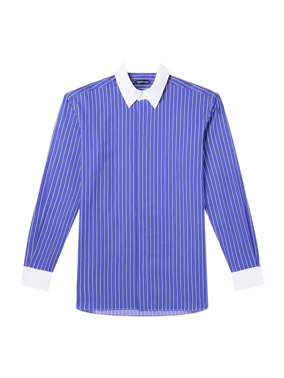 Tom Ford Classic-Collar Pinstriped Silk Shirt - Men