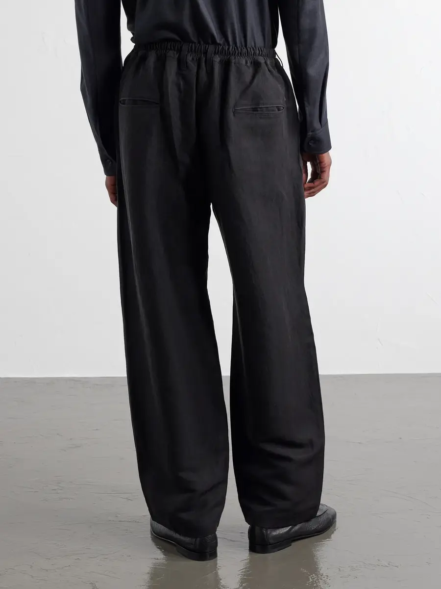 ssstein Wide-Leg Linen and Silk-Blend Twill Trousers - Men | Thumbnail 4 ssstein Wide-Leg Linen and Silk-Blend Twill Trousers - Men | Thumbnail 4
