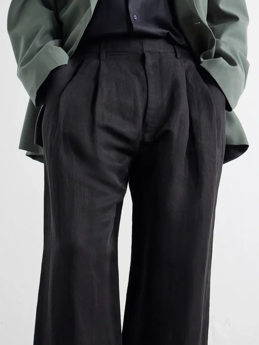 ssstein Wide-Leg Linen and Silk-Blend Twill Trousers - Men | Thumbnail 5 ssstein Wide-Leg Linen and Silk-Blend Twill Trousers - Men | Thumbnail 5