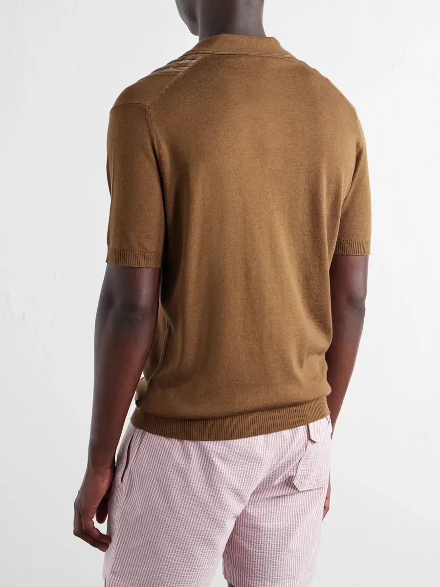 Orlebar Brown Horton Striped Silk and Organic Cotton-Blend Polo Shirt - Men | Thumbnail 4