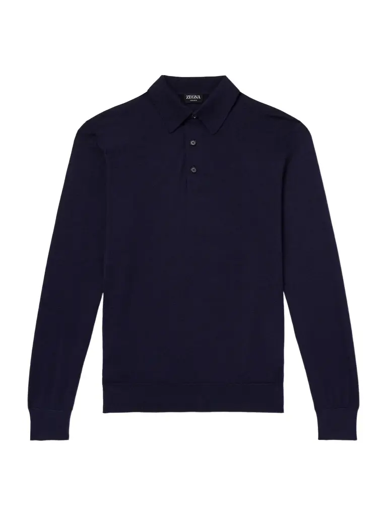 Zegna Cashmere and Silk-Blend Polo Shirt - Men | Image 1 Zegna Cashmere and Silk-Blend Polo Shirt - Men | Image 1
