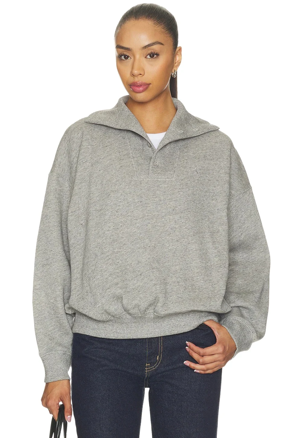 Polo Ralph Lauren Arctic Fleece Knit Long Sleeve Mock Neck Sweatshirt