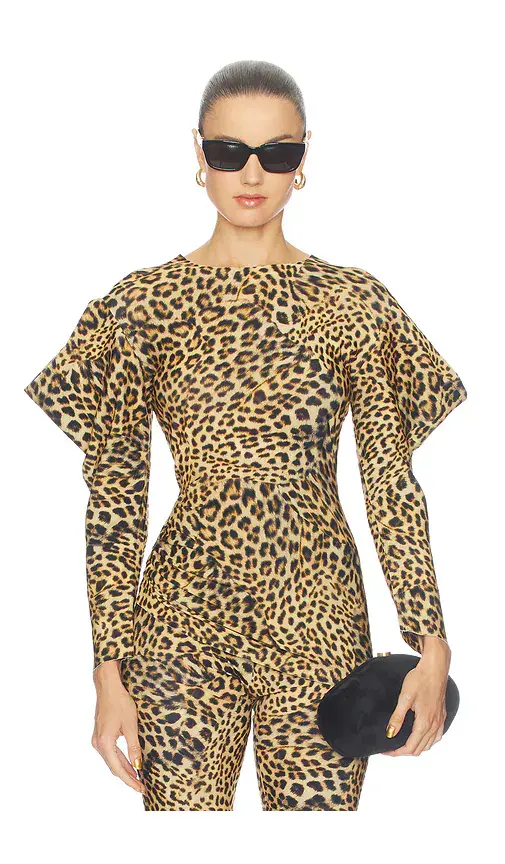 Norma Kamali Wing Sleeve Side Drape Top | Image 1 Norma Kamali Wing Sleeve Side Drape Top | Image 1