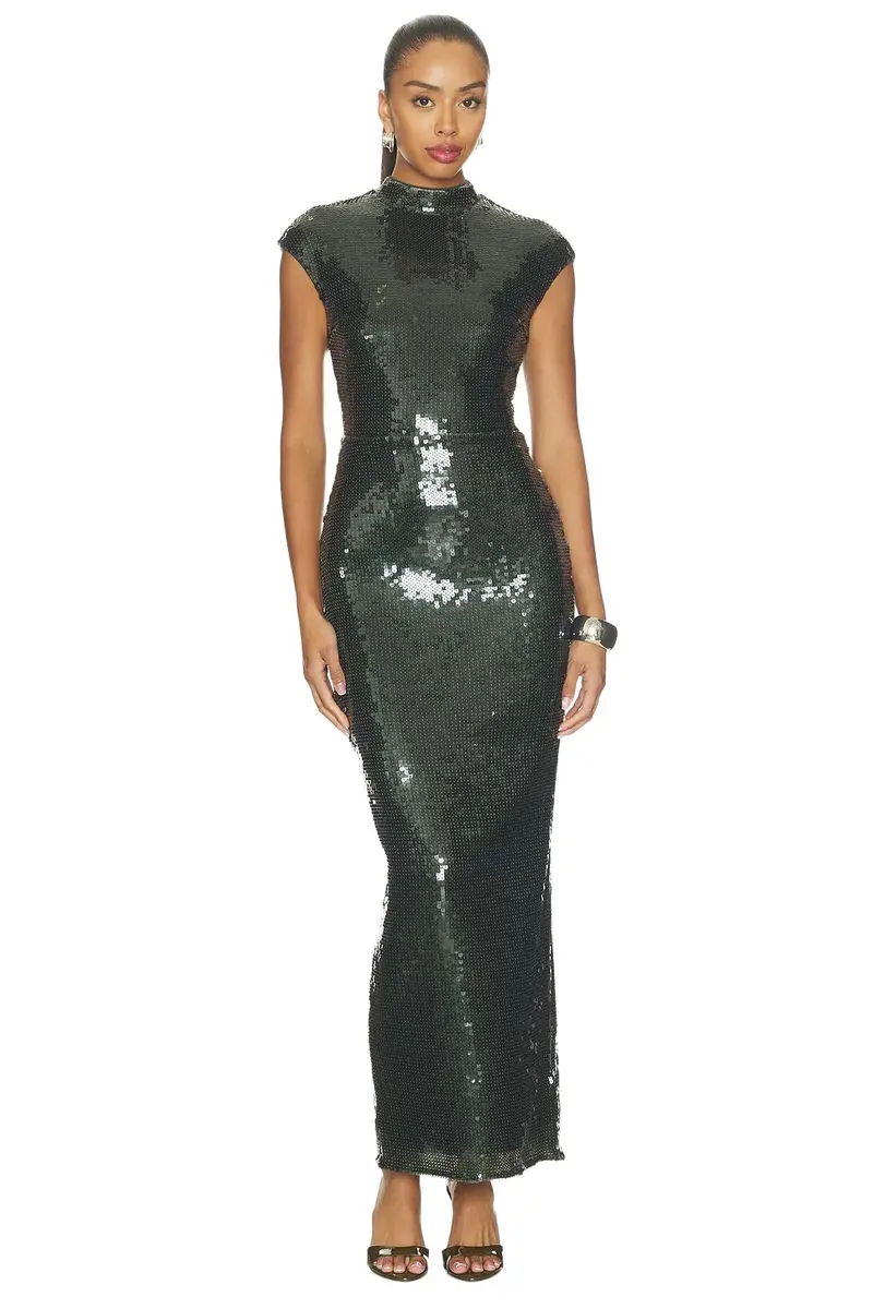 Sequins Maxi Train Dress Sequins Maxi Train Dress