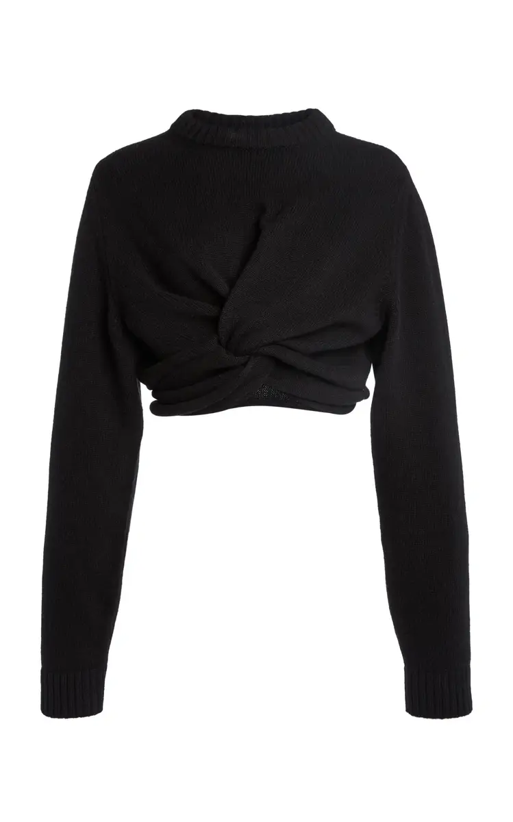 Balenciaga Twistfront Wool Top
