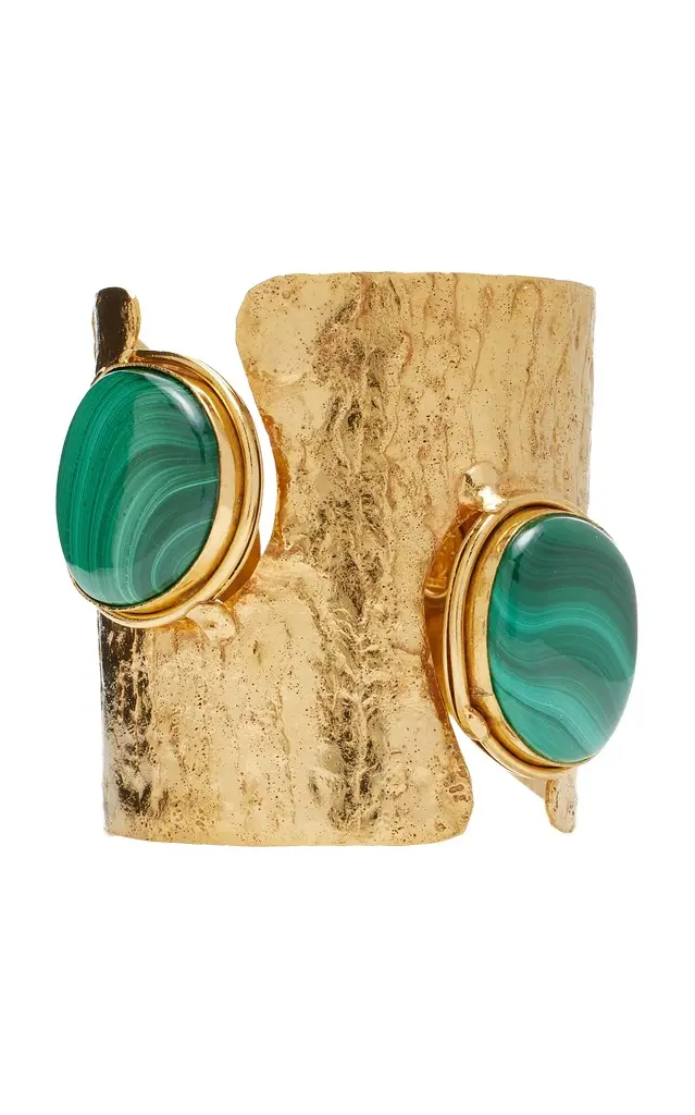 Sylvia Toledano Ajourée II Malachite 22k Gold Cuff