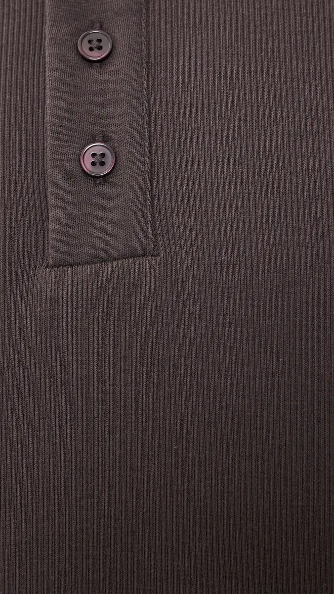 Vince Cotton Rib Henley Shirt | Thumbnail 6 Vince Cotton Rib Henley Shirt | Thumbnail 6
