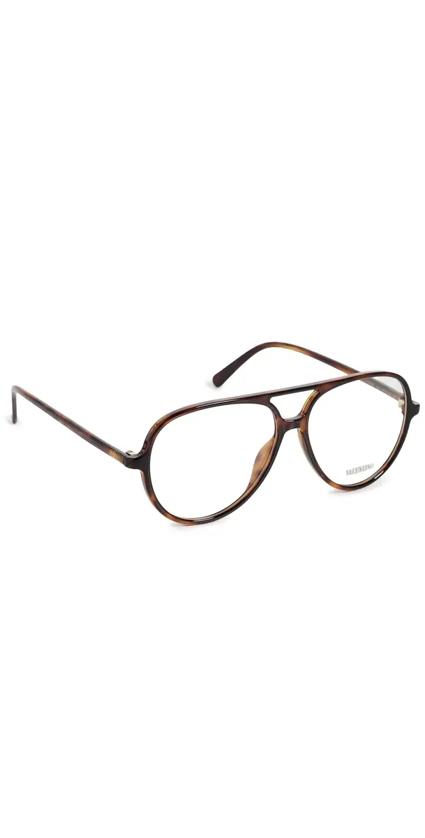 Valentino Ultralight V Logo Eyeglasses Havana/Transparent One Size | Image 1 Valentino Ultralight V Logo Eyeglasses Havana/Transparent One Size | Image 1