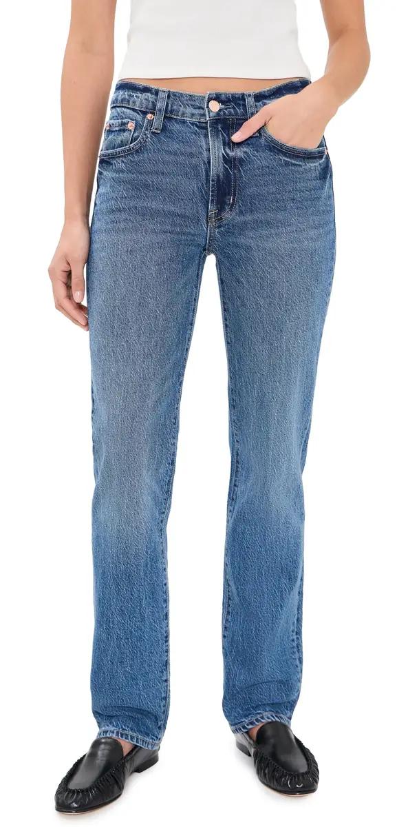 Pistola Aleks Mid Rise Straight Long Jeans Sea Salt | Image 1 Pistola Aleks Mid Rise Straight Long Jeans Sea Salt | Image 1