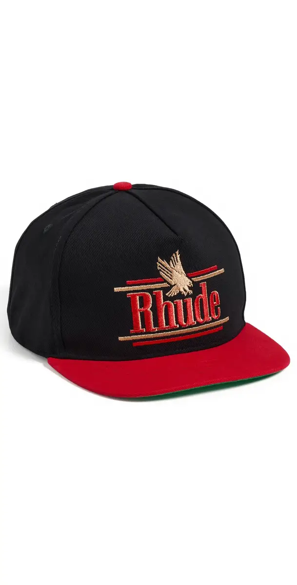 Rhude Rossa Structured Hat Black/Red One Size | Image 1 Rhude Rossa Structured Hat Black/Red One Size | Image 1