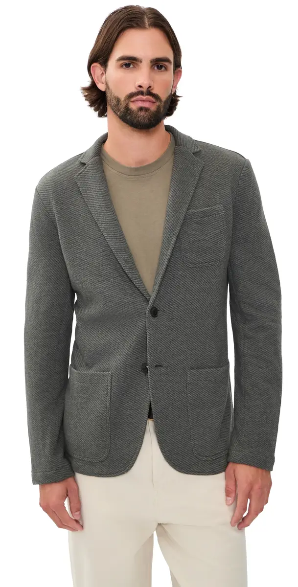 Faherty Inlet Knit Blazer Olive Charcoal elange | Image 1 Faherty Inlet Knit Blazer Olive Charcoal elange | Image 1