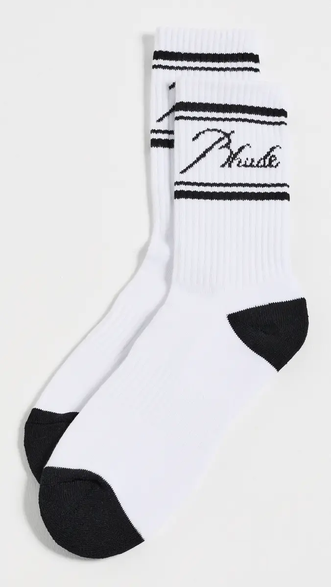 Rhude Contrast Script Logo Socks | Thumbnail 2
