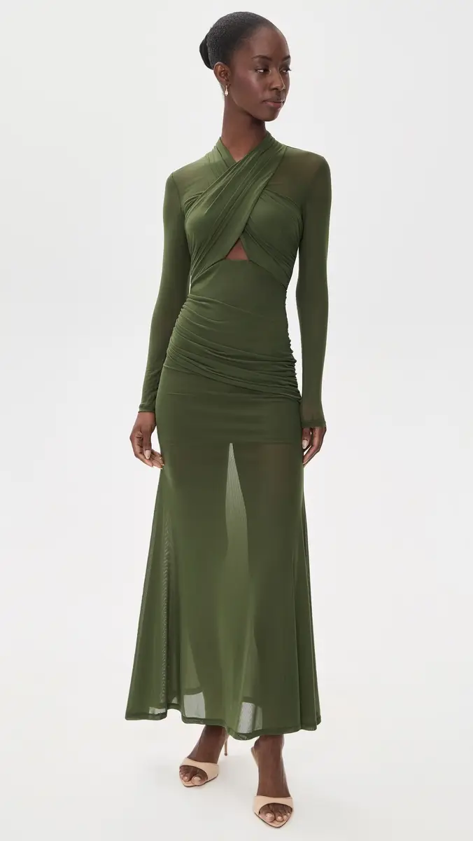 Bardot Veria Wrap Mesh Maxi Dress | Thumbnail 2