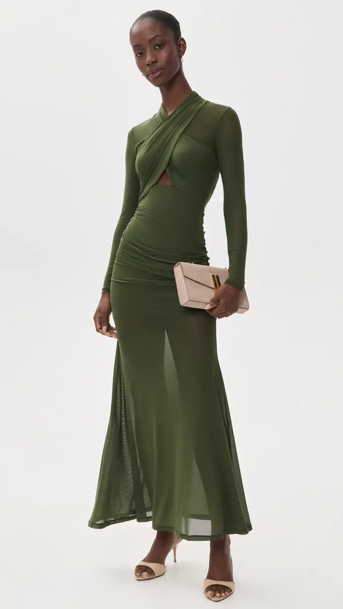 Bardot Veria Wrap Mesh Maxi Dress | Thumbnail 5