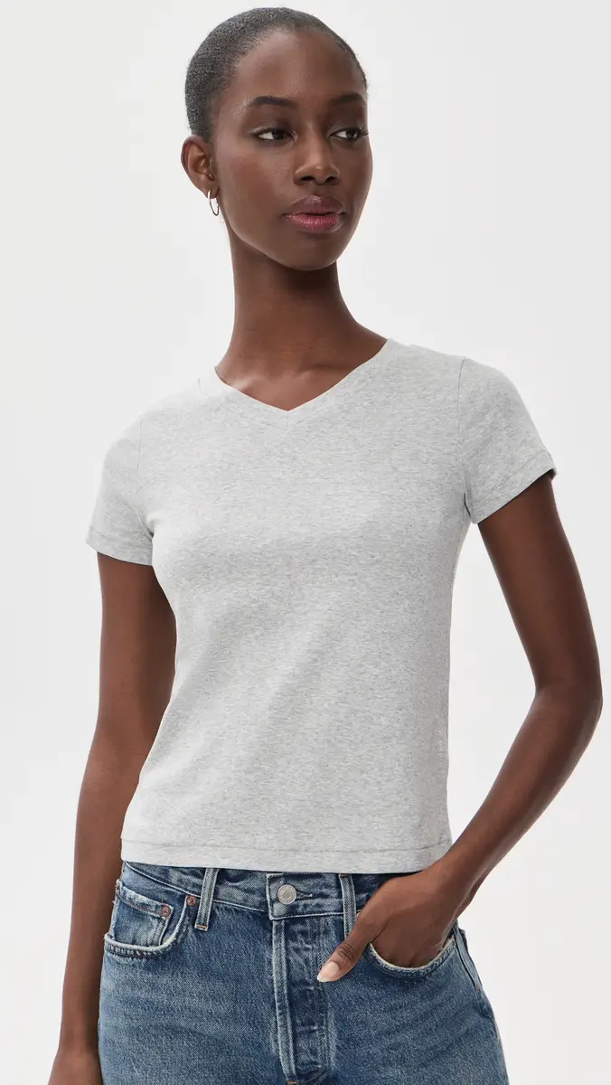 DL1961 Shrunken V-Neck Tee | Thumbnail 2