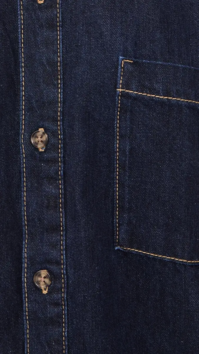 GOOD AMERICAN The Denim Oversized Button Down Shirt | Thumbnail 6