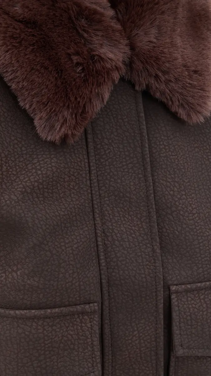 GOOD AMERICAN The Better Than Leather Faux Leather Bomber Jacket | Thumbnail 6