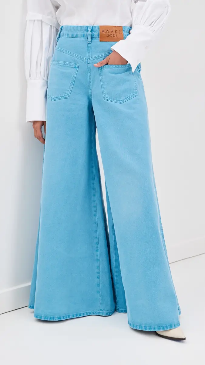 A.W.A.K.E. MODE A. W.A. K.E. MODE Super Wide Leg Mirror Jeans | Thumbnail 2 A.W.A.K.E. MODE A. W.A. K.E. MODE Super Wide Leg Mirror Jeans | Thumbnail 2