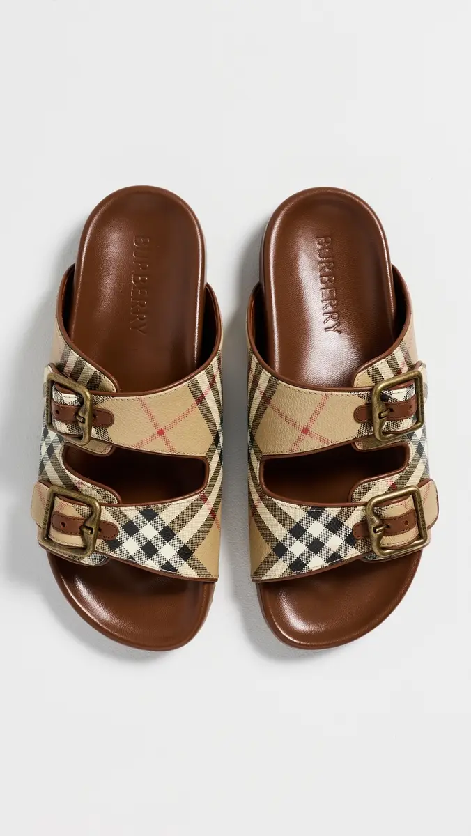 Burberry Urchin Checkered Sandals | Thumbnail 5