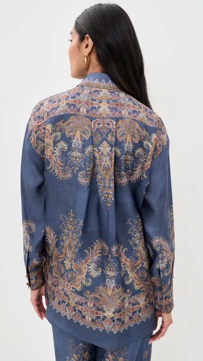 Zimmermann Valiant Relaxed Silk Button Down Shirt | Thumbnail 3 Zimmermann Valiant Relaxed Silk Button Down Shirt | Thumbnail 3