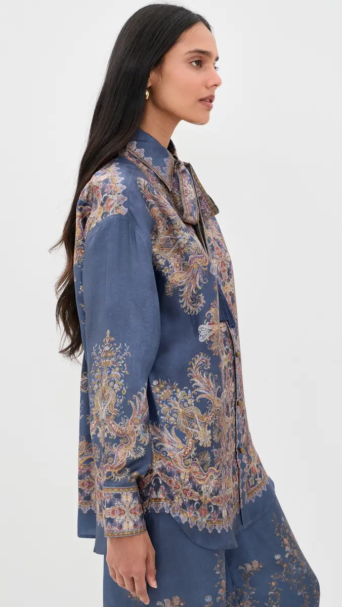 Zimmermann Valiant Relaxed Silk Button Down Shirt | Thumbnail 4 Zimmermann Valiant Relaxed Silk Button Down Shirt | Thumbnail 4