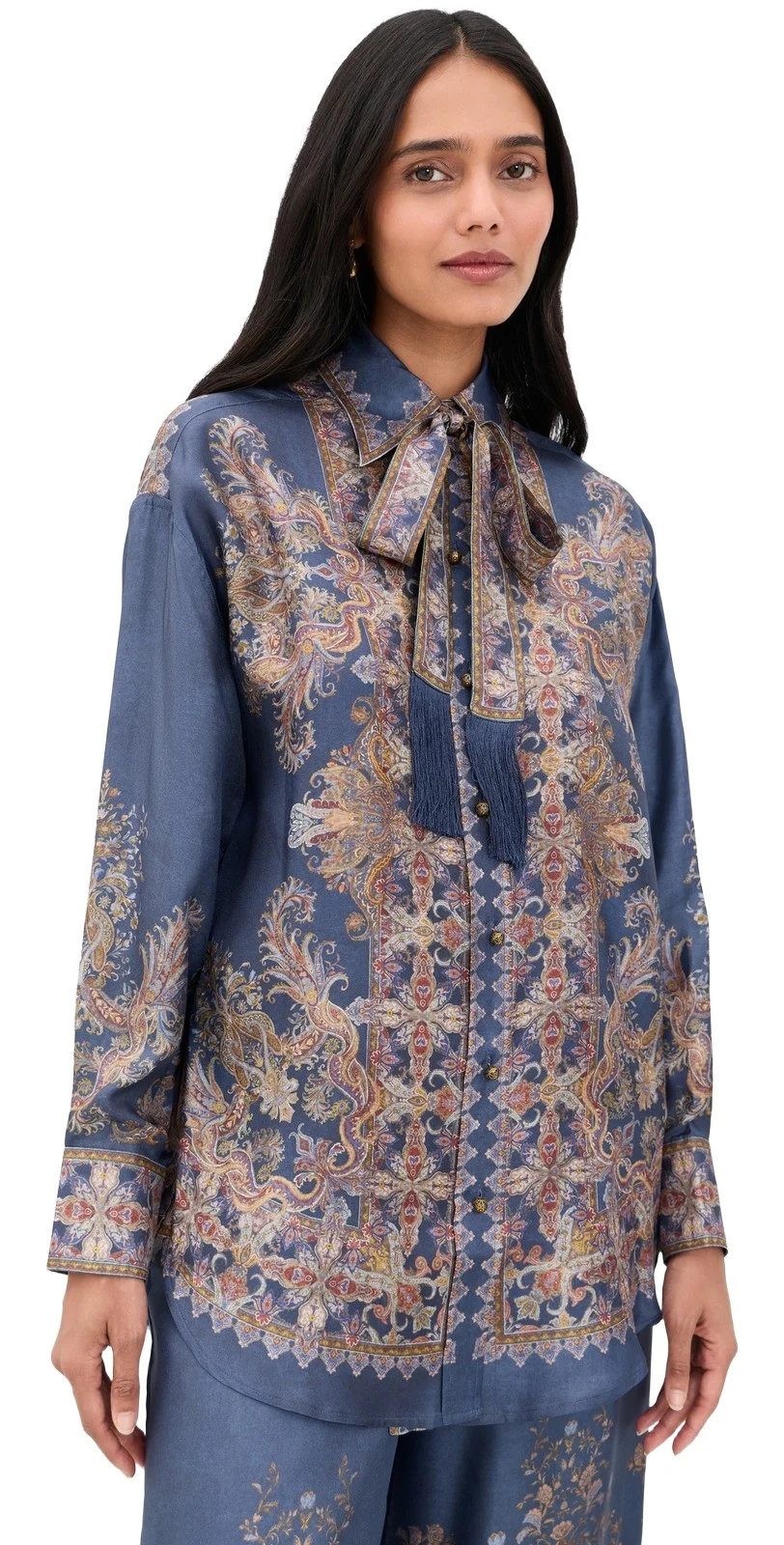 Zimmermann Valiant Relaxed Silk Button Down Shirt