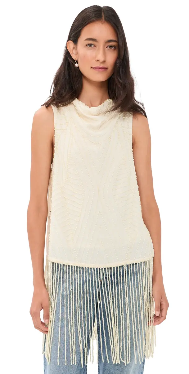 Sea Carlotta Fringe Top Cream | Image 1 Sea Carlotta Fringe Top Cream | Image 1