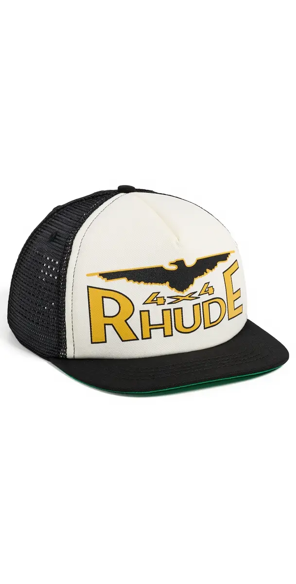 Rhude 4x4 Spirit Trucker Hat Black/White/Yellow One Size | Image 1 Rhude 4x4 Spirit Trucker Hat Black/White/Yellow One Size | Image 1