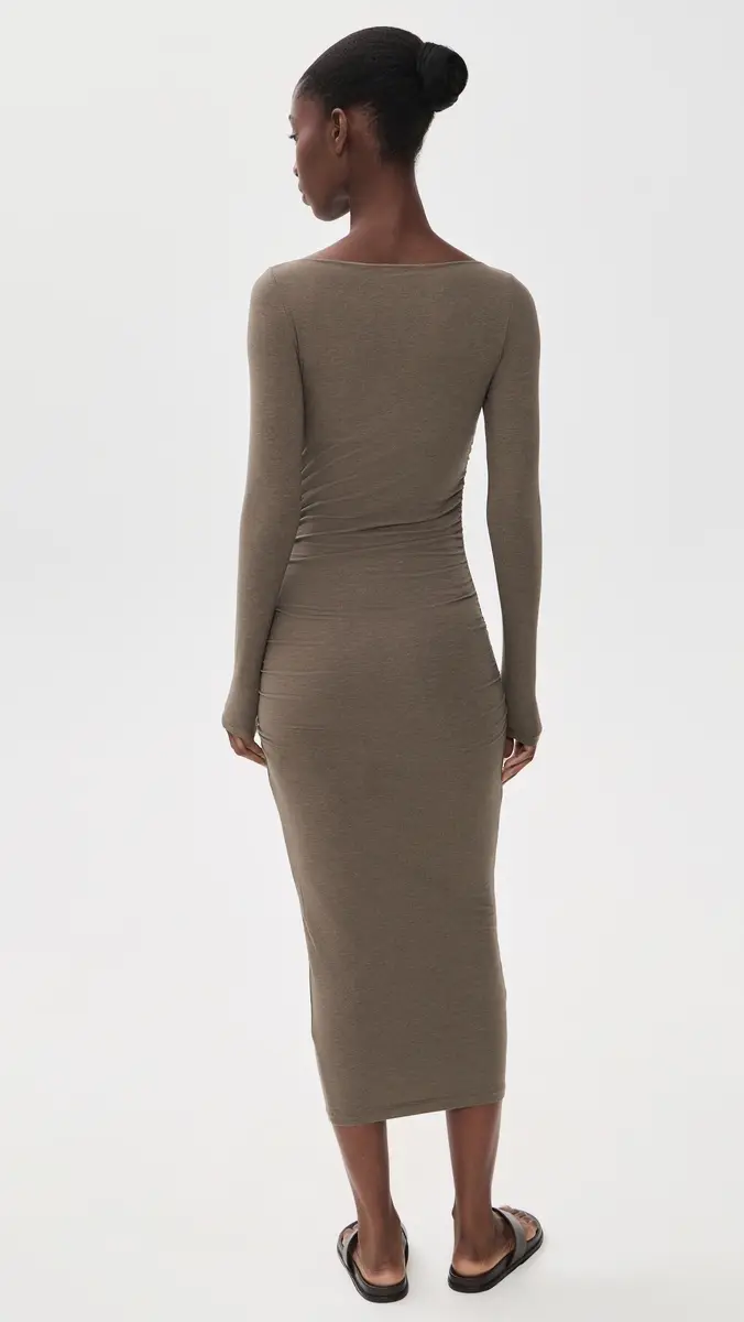 James Perse Ruched Long Sleeve Dress | Thumbnail 3 James Perse Ruched Long Sleeve Dress | Thumbnail 3