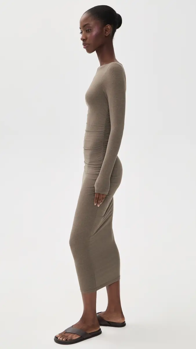 James Perse Ruched Long Sleeve Dress | Thumbnail 4 James Perse Ruched Long Sleeve Dress | Thumbnail 4