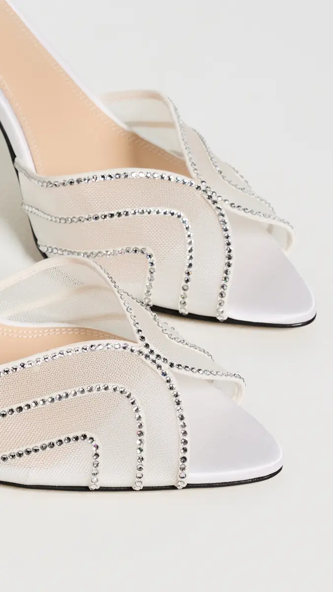 Mach & Mach Rainbow Trim Satin Sandals | Thumbnail 6 Mach & Mach Rainbow Trim Satin Sandals | Thumbnail 6