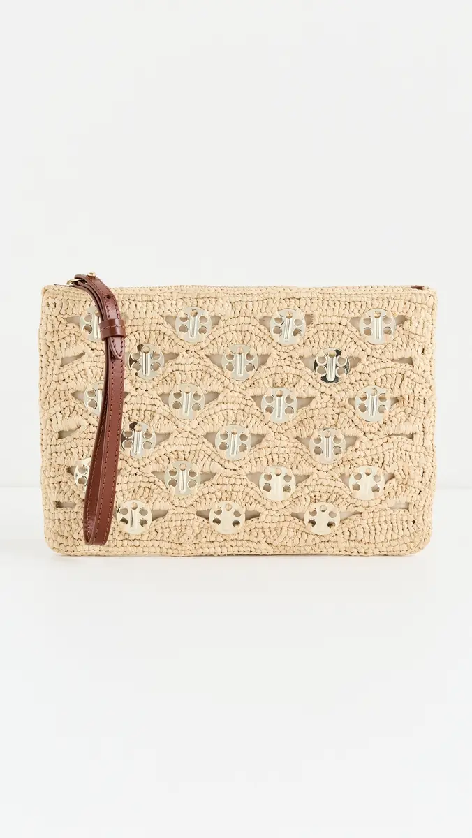 Rabanne Pouch in Raffia Gold | Thumbnail 2 Rabanne Pouch in Raffia Gold | Thumbnail 2