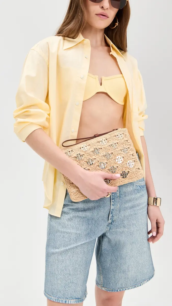 Rabanne Pouch in Raffia Gold | Thumbnail 3 Rabanne Pouch in Raffia Gold | Thumbnail 3