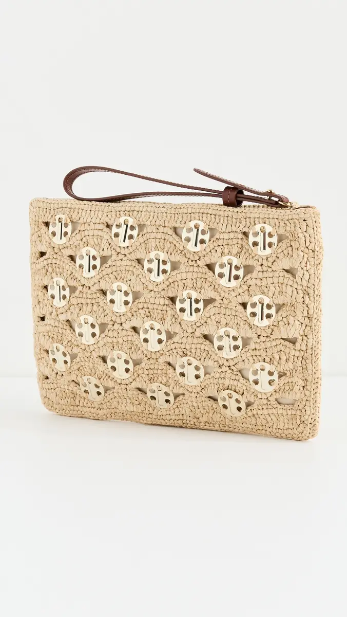 Rabanne Pouch in Raffia Gold | Thumbnail 4 Rabanne Pouch in Raffia Gold | Thumbnail 4