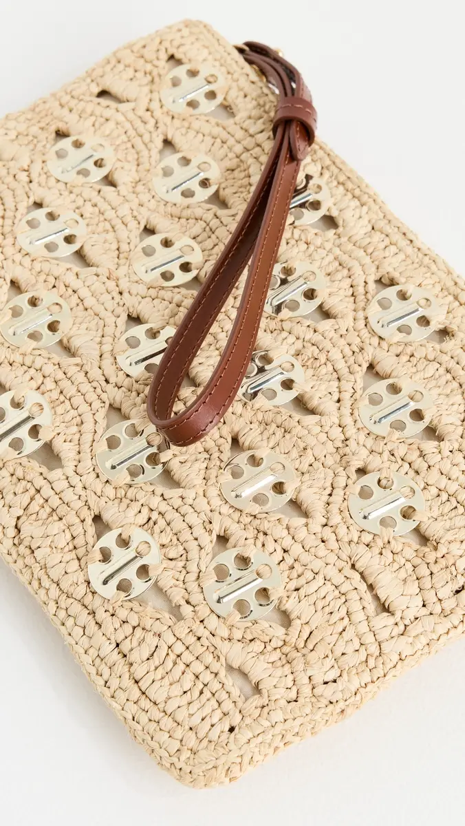 Rabanne Pouch in Raffia Gold | Thumbnail 5 Rabanne Pouch in Raffia Gold | Thumbnail 5