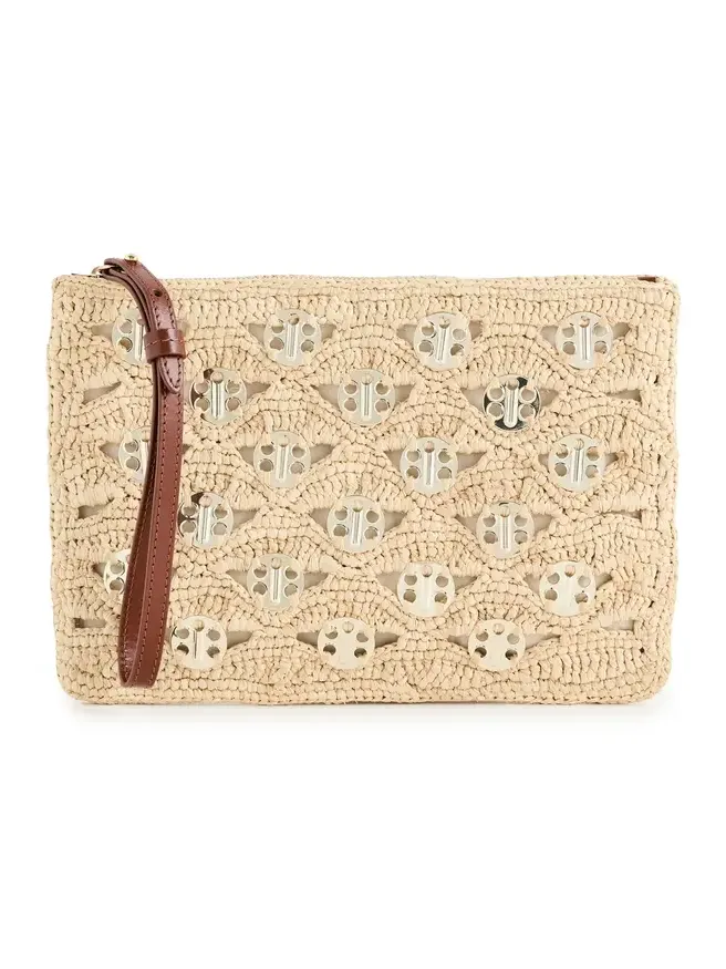 Pouch in Raffia Gold Pouch in Raffia Gold
