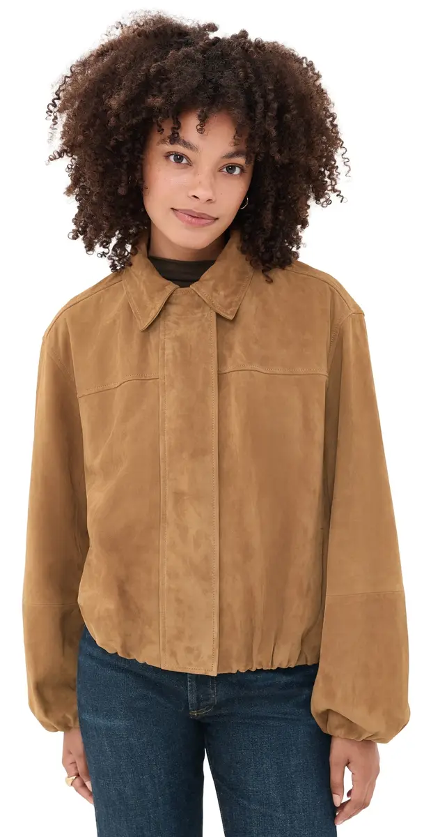 Joe's Jeans The Bella Suede Bomber Jacket Nutmeg | Image 1 Joe's Jeans The Bella Suede Bomber Jacket Nutmeg | Image 1