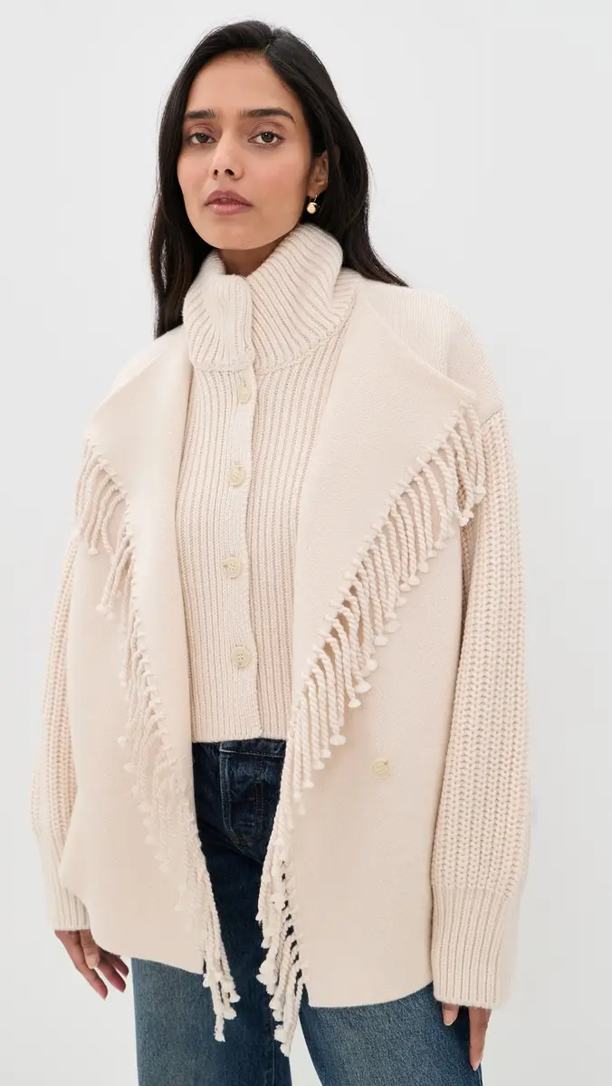 Frame The Cropped Jacquard Fringe Coat | Thumbnail 2