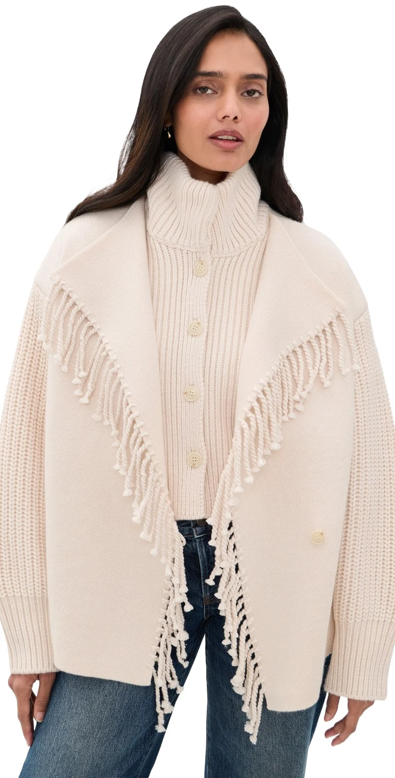 The Cropped Jacquard Fringe Coat The Cropped Jacquard Fringe Coat