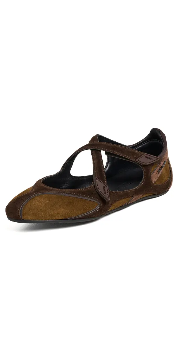 The Attico Floor 01 Suede Ballerina Flats Brown Shades | Image 1 The Attico Floor 01 Suede Ballerina Flats Brown Shades | Image 1