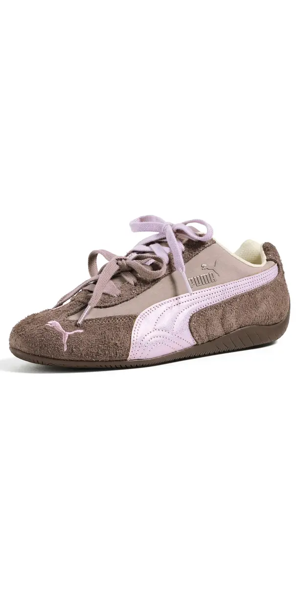 Puma Speedcat Brushed Luxe Sneakers Mouse Grey Gum | Image 1 Puma Speedcat Brushed Luxe Sneakers Mouse Grey Gum | Image 1