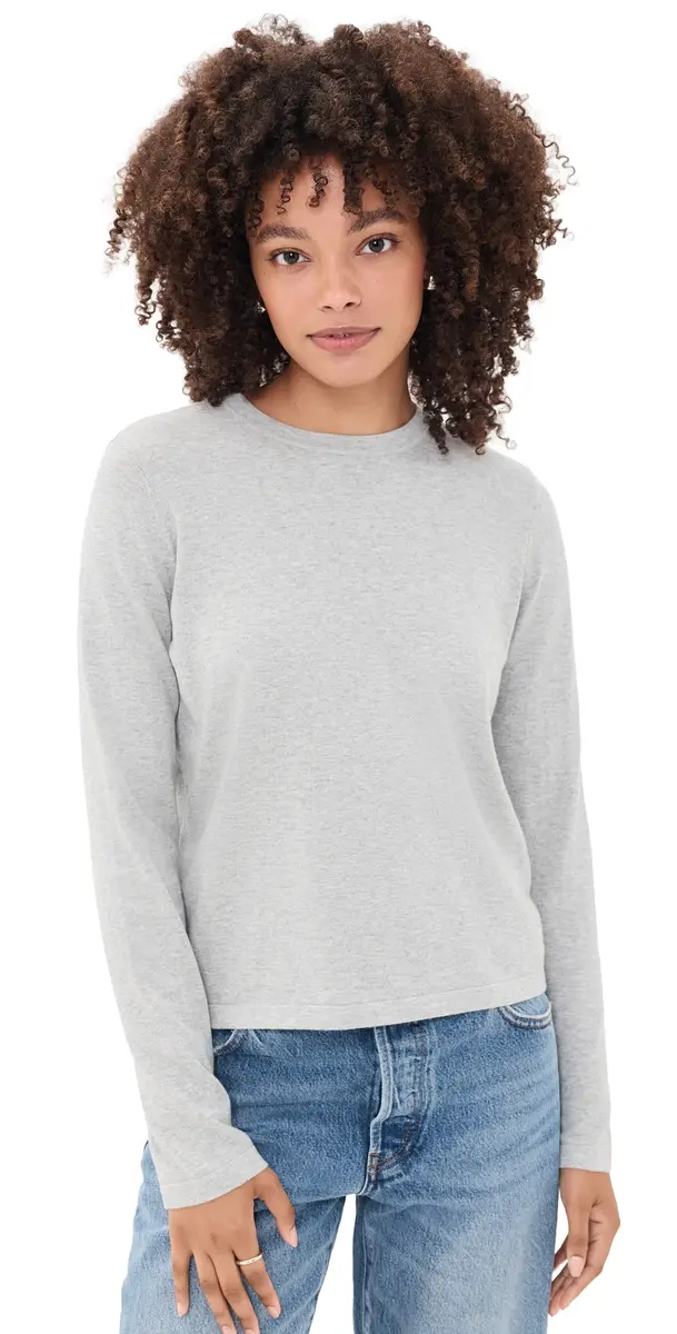RAILS Cotton Cashmere Long Sleeve Tee Heather Grey | Image 1 RAILS Cotton Cashmere Long Sleeve Tee Heather Grey | Image 1